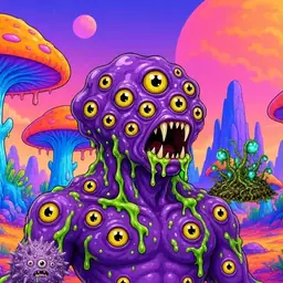 Oozlings #6520, Eyeball Cluster · Mushroom Desert