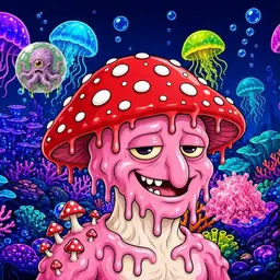 Oozlings #6522, Mushroom Head · Glow Reef