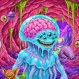 Oozlings #6531, Jellyfish Brain · Flesh Cave