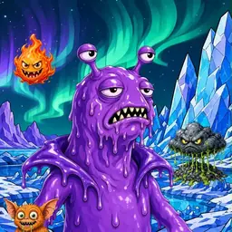 Oozlings #6536, Slug · Aurora Ice