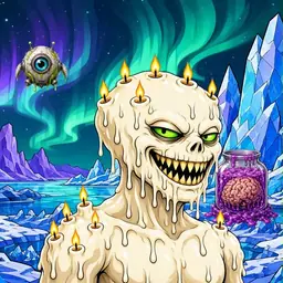 Oozlings #6537, Candle Wax · Aurora Ice