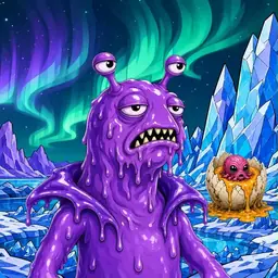 Oozlings #654, Slug · Aurora Ice
