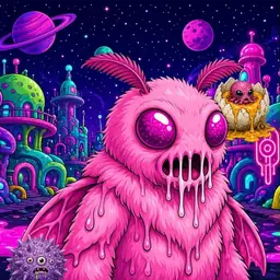Oozlings #6541, Mutant Moth · Neon City