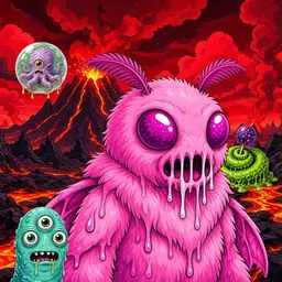 Oozlings #6543, Mutant Moth · Lava Fields