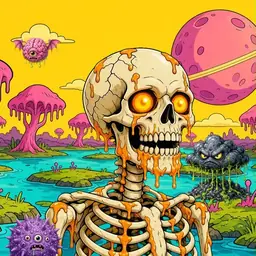 Oozlings #6551, Skull · Turquoise Swamp
