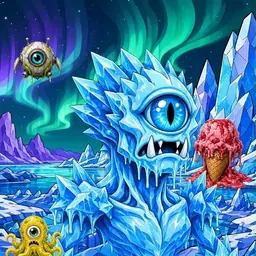 Oozlings #6552, Ice Cyclops · Aurora Ice