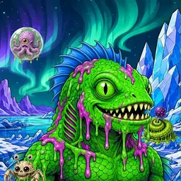 Oozlings #6554, Mutated Swamp Fish · Aurora Ice