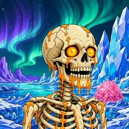Oozlings #6558, Skull · Aurora Ice