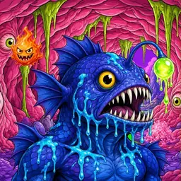 Oozlings #656, Anglerfish · Flesh Cave