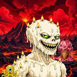 Oozlings #6567, Candle Wax · Lava Fields