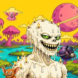 Oozlings #6568, Candle Wax · Turquoise Swamp