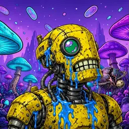 Oozlings #657, Mutated Rusty Robot · Fungus Forest