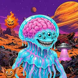 Oozlings #6572, Jellyfish Brain · Ship Junkyard