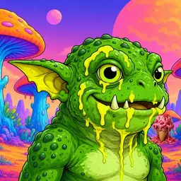 Oozlings #6579, Mutated Toad Goblin · Mushroom Desert