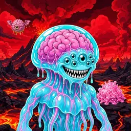 Oozlings #6583, Jellyfish Brain · Lava Fields