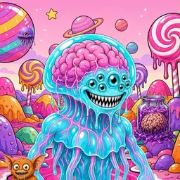 Oozlings #66, Jellyfish Brain · Candy Planet
