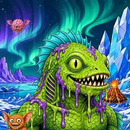 Oozlings #6600, Swamp Fish · Aurora Ice