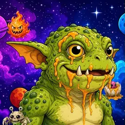 Oozlings #6606, Toad Goblin · Void Nebula