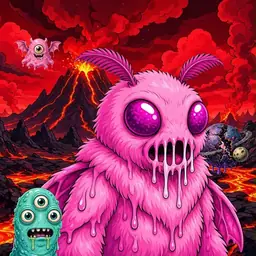 Oozlings #6607, Mutant Moth · Lava Fields
