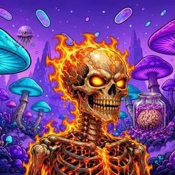Oozlings #6609, Fire Skull · Fungus Forest