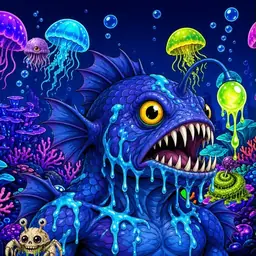 Oozlings #6617, Anglerfish · Glow Reef