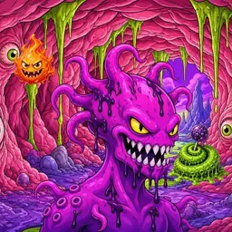 Oozlings #6618, Squid · Flesh Cave
