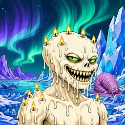 Oozlings #6621, Candle Wax · Aurora Ice