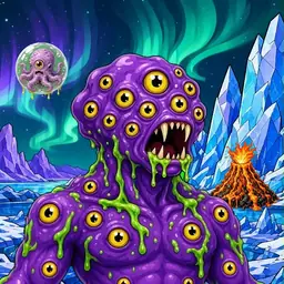Oozlings #6626, Eyeball Cluster · Aurora Ice