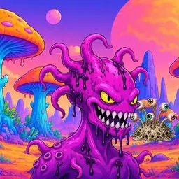 Oozlings #663, Squid · Mushroom Desert