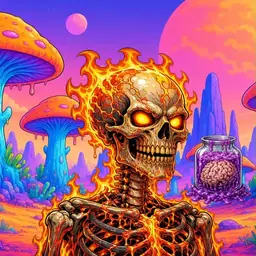Oozlings #6633, Fire Skull · Mushroom Desert