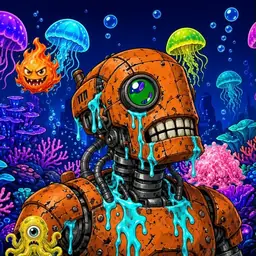 Oozlings #6636, Rusty Robot · Glow Reef