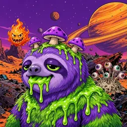 Oozlings #665, Slime Sloth · Ship Junkyard