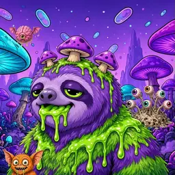 Oozlings #6652, Slime Sloth · Fungus Forest