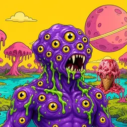 Oozlings #666, Eyeball Cluster · Turquoise Swamp