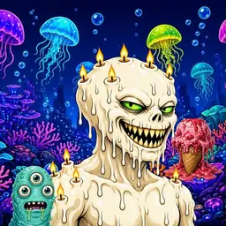 Oozlings #6660, Candle Wax · Glow Reef