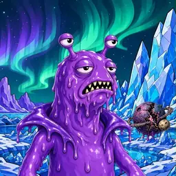 Oozlings #6661, Slug · Aurora Ice