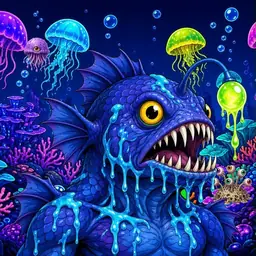 Oozlings #6665, Anglerfish · Glow Reef