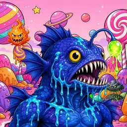 Oozlings #6666, Anglerfish · Candy Planet