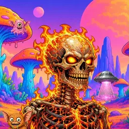 Oozlings #6669, Fire Skull · Mushroom Desert