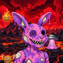 Oozlings #6673, Zombie Bunny · Lava Fields