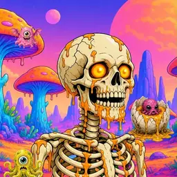 Oozlings #6682, Skull · Mushroom Desert