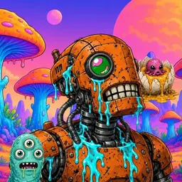 Oozlings #6684, Rusty Robot · Mushroom Desert