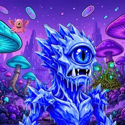 Oozlings #6694, Mutated Ice Cyclops · Fungus Forest