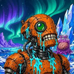 Oozlings #6701, Rusty Robot · Aurora Ice