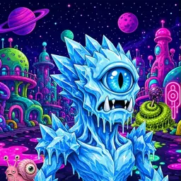 Oozlings #6702, Ice Cyclops · Neon City