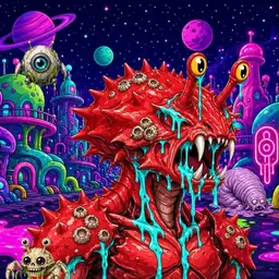 Oozlings #6707, Crab · Neon City