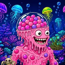 Oozlings #6711, Gumball Brain · Glow Reef