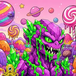 Oozlings #6717, Mutated Crystal Rock · Candy Planet