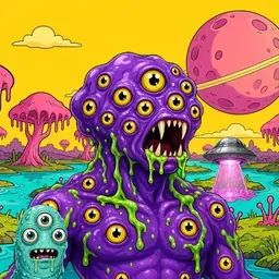 Oozlings #6719, Eyeball Cluster · Turquoise Swamp