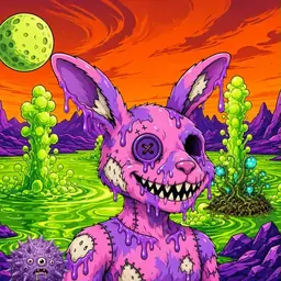 Oozlings #672, Zombie Bunny · Acid Lake